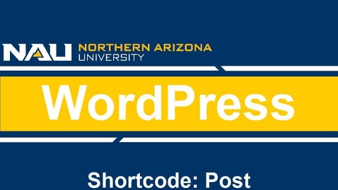 Thumbnail for WordPress Shortcode: Posts