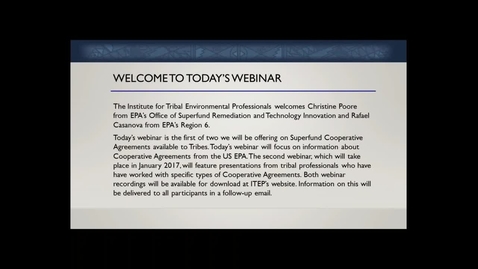Thumbnail for entry Part 3 of 3: Webinar Q &amp; A - Superfund Cooperative Agreements: A Federal Perspective