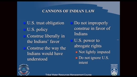 Thumbnail for Tribal Water Rights Part 2 of 3: Case Law
