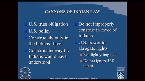 Thumbnail for entry Tribal Water Rights Part 2 of 3: Case Law