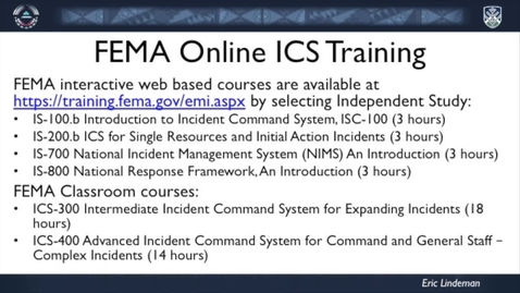 Thumbnail for entry Incident Command System