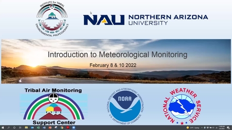 Thumbnail for entry Introduction to Meteorological Monitoring 1