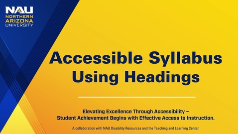 Thumbnail for Accessibile Syllabus - Headings
