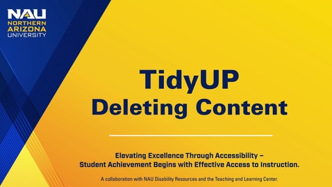 Thumbnail for TidyUP - Deleting Content