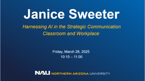 Thumbnail for AI Week - Janice Sweeter