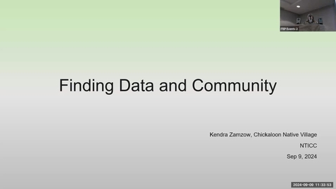 Thumbnail for Finding Data and Community Edited Recording