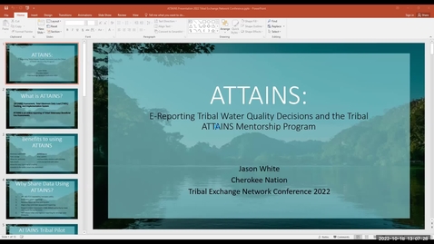 Thumbnail for ATTAINS: Tribal Mentorship Project and E-Reporting Tribal Water Quality Decisions