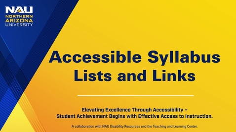 Thumbnail for Accessible Syllabus - Links and List