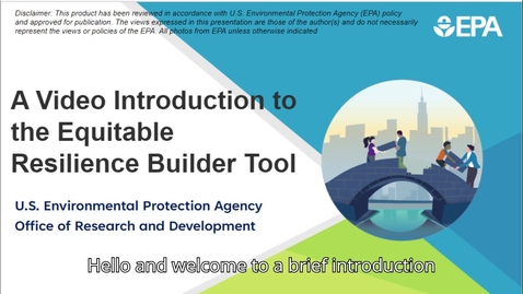 Thumbnail for Equitable Resilience Builder (ERB) Tool Overview