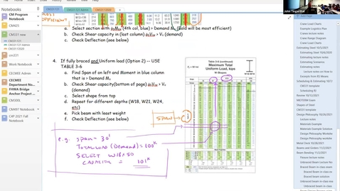 Thumbnail for cm331 beam design 03 AISC Table 3.6