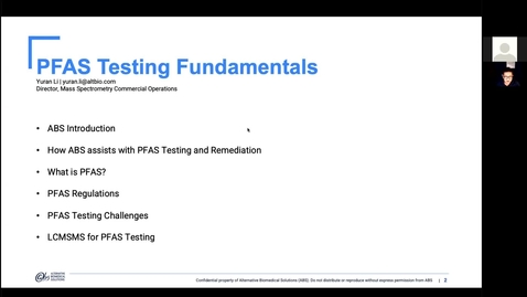 Thumbnail for entry Tribal PFAS Working Group: Alternative Biomedical Solutions PFAS Testing Fundamentals