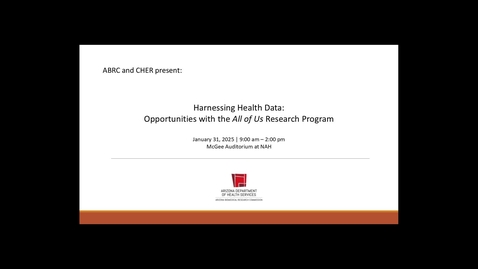 Thumbnail for ABRC/CHER Jan 31 All of Us Workshop