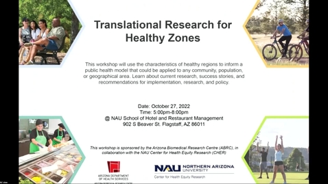 Thumbnail for entry ABRC/CHER Workshop: Translational  Research for Healthy Zones