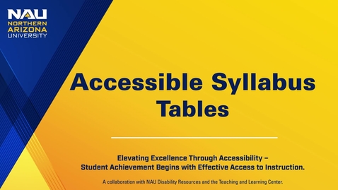 Thumbnail for Accessible Syllabus - Tables