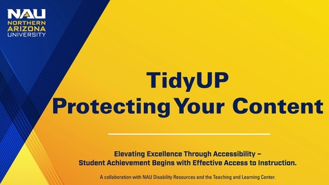 Thumbnail for TidyUP: Protecting Your Content