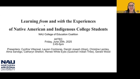 Thumbnail for  Learning From and With the Experiences of Native American and Indigenous College Students