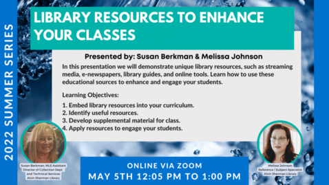 Thumbnail for Library Resources to Enhance Your Classes