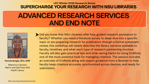 Thumbnail for Advanced Research Services and End Note