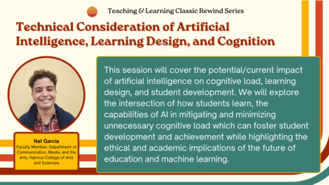 Thumbnail for entry Technical Consideration of Artificial Intelligence, Learning Design, and Cognition