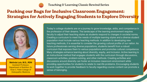 Thumbnail for Packing our Bags for Inclusive Classroom Engagement: Strategies for Actively Engaging Students to Explore Diversity