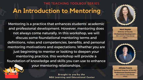 Thumbnail for An Introduction to Mentoring