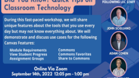 Thumbnail for Did You Know? Quick Tips on Classroom Technology 09-14-22