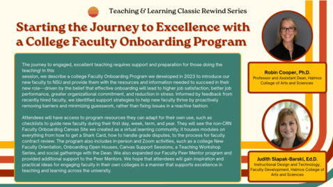 Thumbnail for entry Starting the Journey to Excellence with a College Faculty Onboarding Program