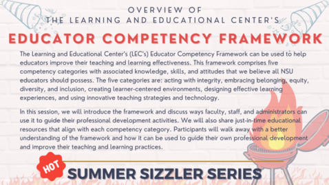 Thumbnail for entry Improving Teaching and Learning Effectiveness with LEC’s Educator Competency Framework