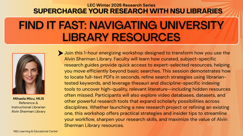 Thumbnail for Find It Fast: Navigating University Library Resources