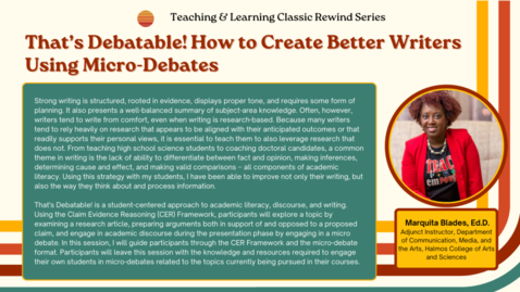 Thumbnail for entry That's Debatable! How to Create Better Writers Using Micro-Debates