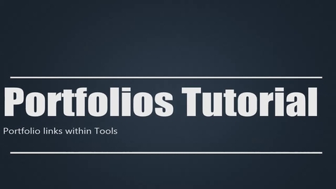 Thumbnail for Portfolio Tutorial: Links within Tools