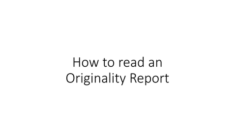 Thumbnail for How to read the originality report for Plagiarism Framework  assignment