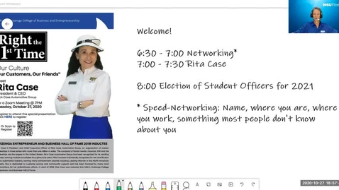 Thumbnail for 2020 10 27 NSU ASQ Student Branch hosts Rita Case speaking of quality in her organization: Doing it right the first time