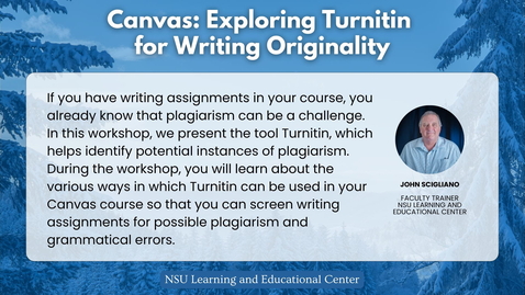 Thumbnail for Canvas: Exploring Turnitin for Writing Originality