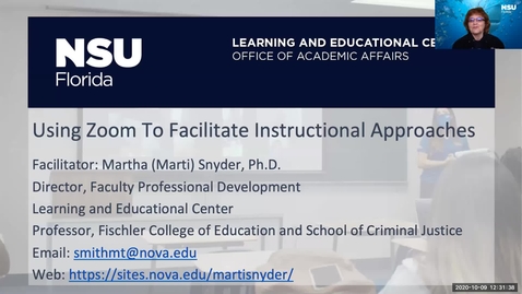 Thumbnail for Using Zoom to Facilitate Instructional Approaches