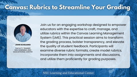 Thumbnail for Canvas: Rubrics to Streamline Your Grading