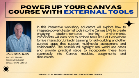 Thumbnail for Power Up Your Canvas Course with  External Tools
