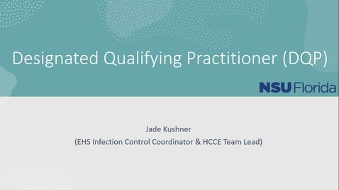 Thumbnail for entry Designated Qualifying Practitioner