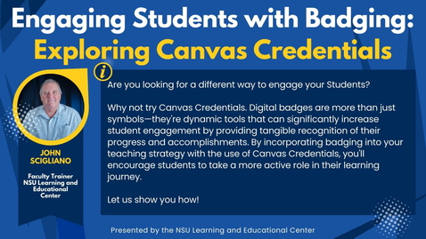 Thumbnail for Engaging Students with Badging: Exploring Canvas Credentials