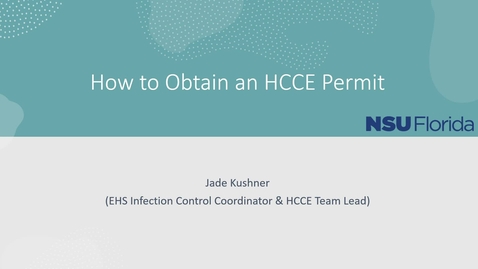 Thumbnail for entry How to Obtain an HCCE Permit 