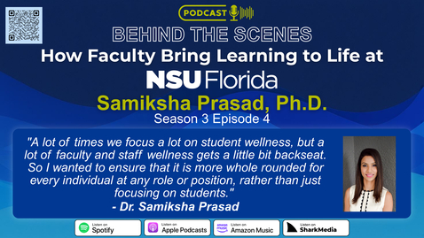 Thumbnail for Podcast - S3 Ep 4 - Behind the Scenes: Community in Action - Tenacity, Collaboration, and Five-Minute Mindfulness: Dr. Samiksha Prasad on Making Wellness Visible in Medical Education