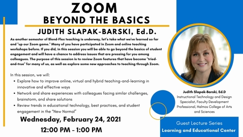 Thumbnail for Zoom Beyond the Basics: Upping our Zoom Game