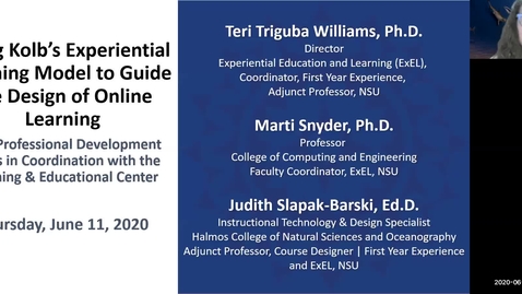 Thumbnail for Using Kolb's Experiential Learning Cycle to Guide the Design of Online Learning