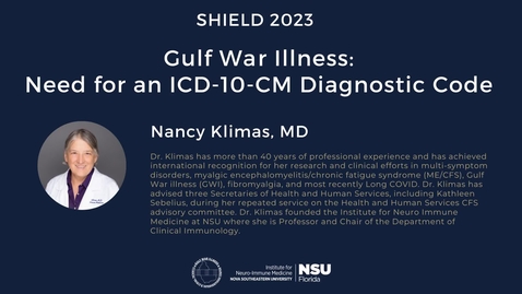 Thumbnail for entry Nancy Klimas Shield Conference Video 2023