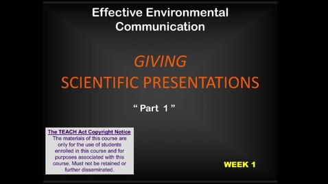 Thumbnail for entry Giving scientific presentations - part1