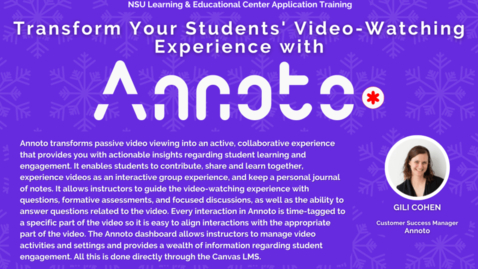 Thumbnail for entry Transform Your Students’ Video-Watching Experience with Annoto