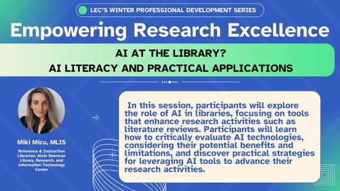 Thumbnail for AI at the Library? AI Literacy and Practical Applications