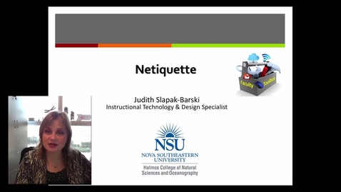 Thumbnail for entry Netiquette - Judith Slapak-Barski, Ed.D.
