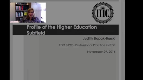 Thumbnail for entry Profile of Higher Education Subfield of ITDE