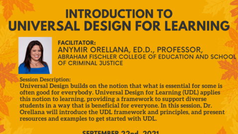 Thumbnail for entry Introduction to Universal Design for Learning